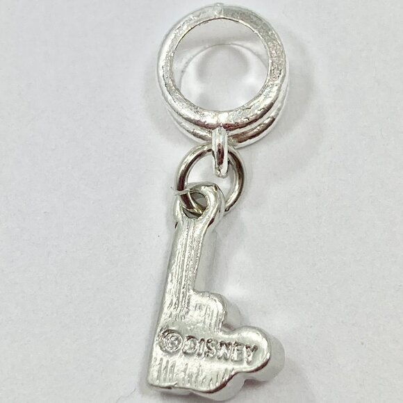 Vtg Disney Pink Crystal Mickey Mouse Ears European Slide Charm Initial Letter I - Picture 4 of 6